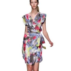 Banana Republic silk dress watercolor sz-M